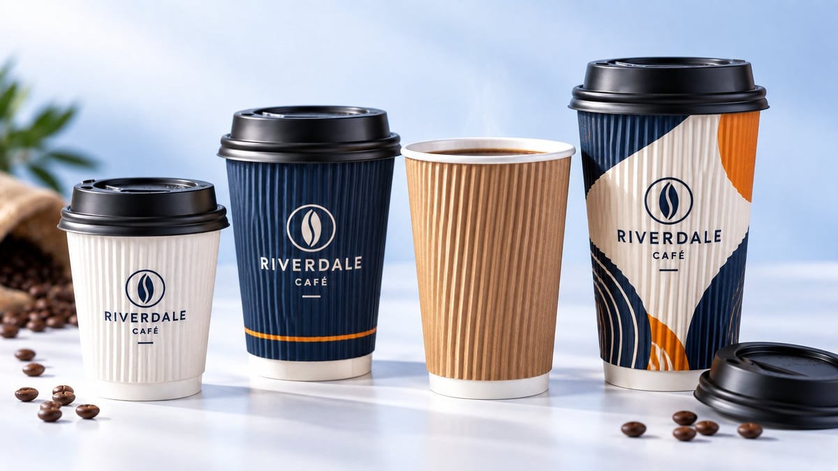 Custom ripple-wall hot cups for restaurants, cafés, food brands and foodservice businesses